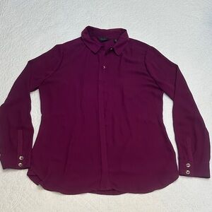 Ted baker women’s Purple button down Shirt blouse sz 3 / 8
